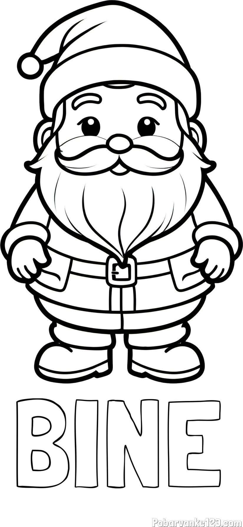 Pobarvanka imena BINE in simpatična pobarvanka Božička