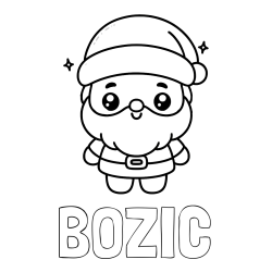 Online izdelana pobarvanka - Pobarvanka imena BOŽIČ in enostavna otroška pobarvanka Božička