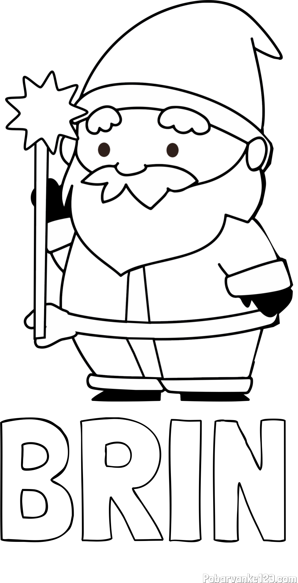 Pobarvanka imena BRIN in dedek Mraz