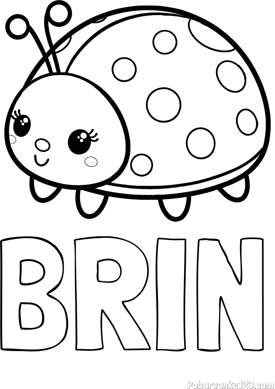 Pobarvanka imena BRIN in pobarvanka ljubke pikapolonice