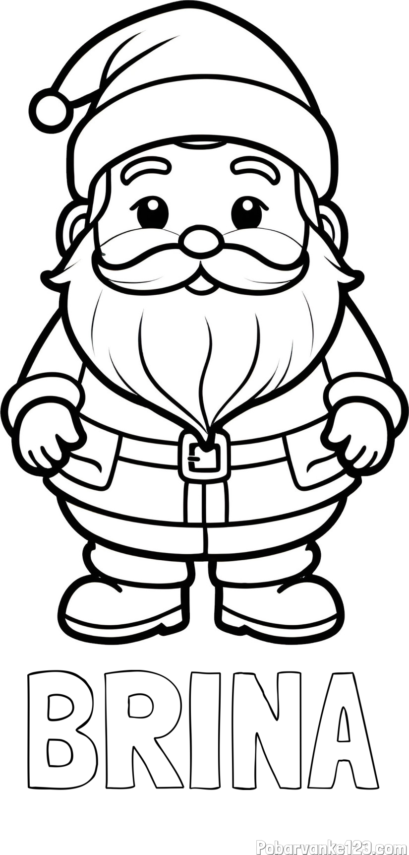 Pobarvanka imena BRINA in simpatična pobarvanka Božička