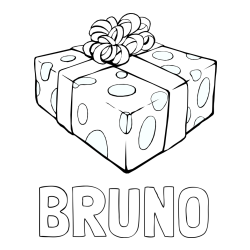 Online izdelana pobarvanka - Pobarvanka imena BRUNO in božično darilo