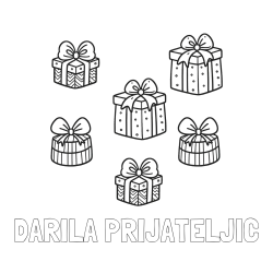 Online izdelana pobarvanka - Pobarvanka imena DARILA PRIJATELJIC in pobarvanka božičnih daril