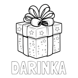 Online izdelana pobarvanka - Pobarvanka imena DARINKA in pobarvanka božičnega darila