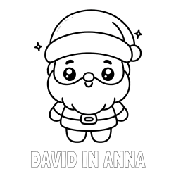 Online izdelana pobarvanka - Pobarvanka imena DAVID IN ANNA in enostavna otroška pobarvanka Božička