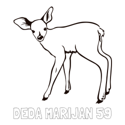 Online izdelana pobarvanka - Pobarvanka imena DEDA MARIJAN 59 in pobarvanka mladega jelenčka