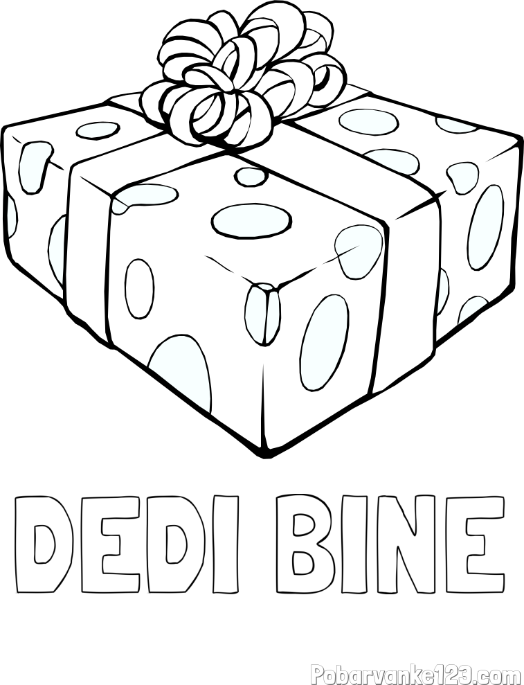 Pobarvanka imena DEDI BINE in božično darilo