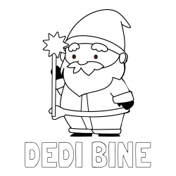 Online izdelana pobarvanka - Pobarvanka imena DEDI BINE in dedek Mraz