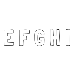 Online izdelana pobarvanka - Pobarvanka imena E F G H I