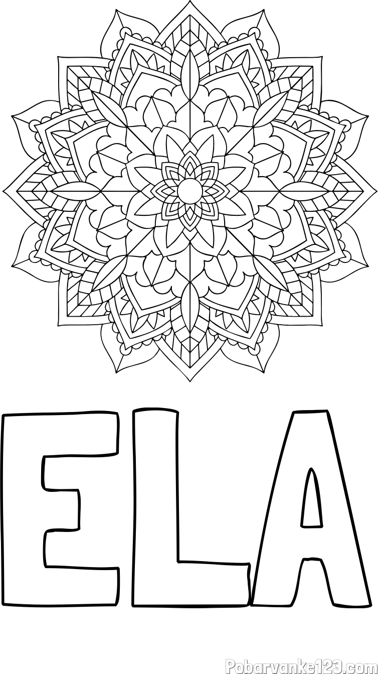 Pobarvanka imena ELA in Čudovita pobarvanka mendale