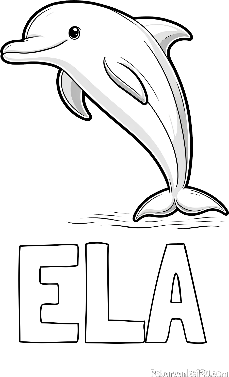 Pobarvanka imena ELA in pobarvanka delfina