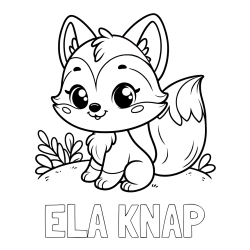 Online izdelana pobarvanka - Pobarvanka imena ELA KNAP in pobarvanka lisičke