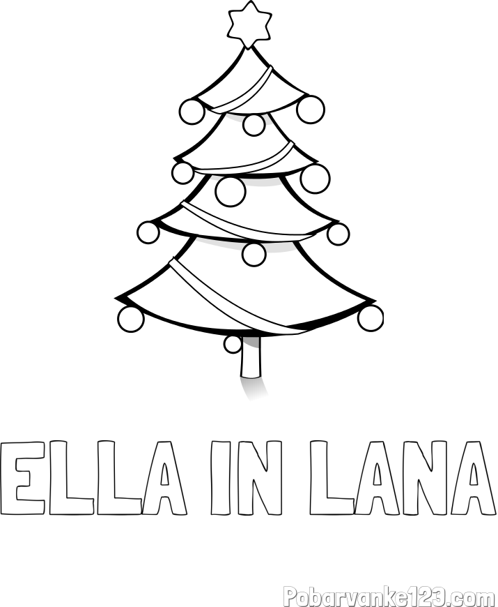 Pobarvanka imena ELLA IN LANA in božična smreka
