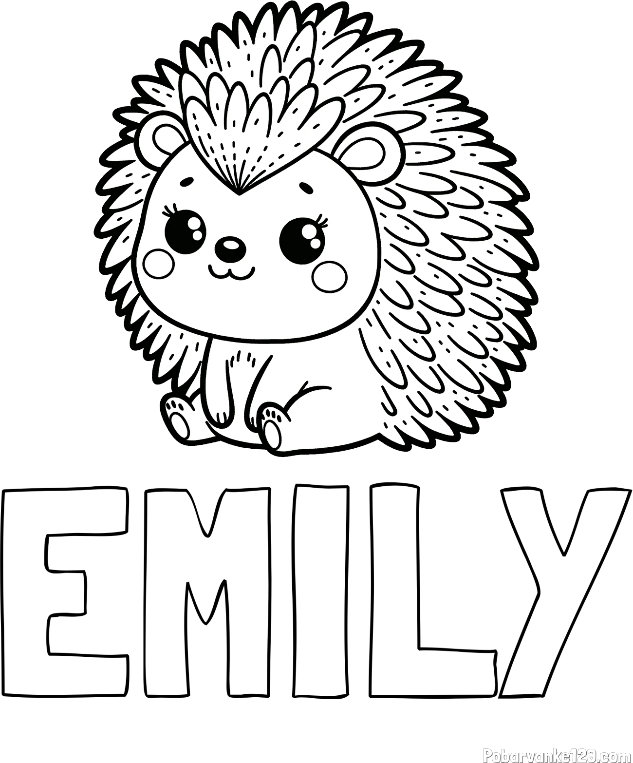 Pobarvanka imena EMILY in pobarvanka nasmejanega ježka