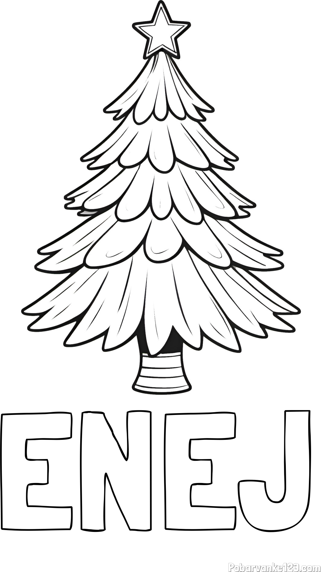 Pobarvanka imena ENEJ in pobarvanka božične smreke z zvezdo