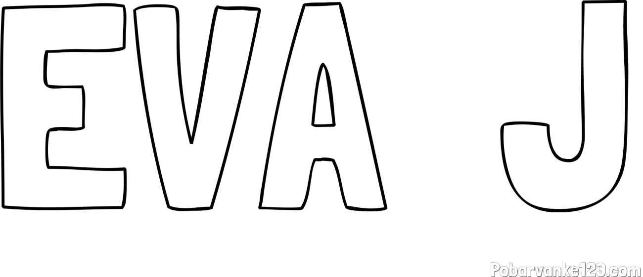 Pobarvanka imena EVA  J