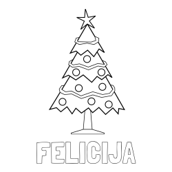 Online izdelana pobarvanka - Pobarvanka imena FELICIJA in pobarvanka božične smrečice