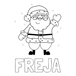 Online izdelana pobarvanka - Pobarvanka imena FREJA in pobarvanka božička