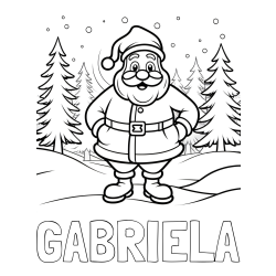 Online izdelana pobarvanka - Pobarvanka imena GABRIELA in pobarvanka Božička v gozdu