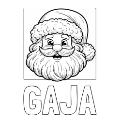 Online izdelana pobarvanka - Pobarvanka imena GAJA in pobarvanka nasmejanega Božička