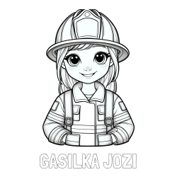 Online izdelana pobarvanka - Pobarvanka imena GASILKA JOŽI in pobarvanka ljubke gasilke