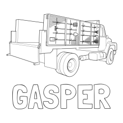 Online izdelana pobarvanka - Pobarvanka imena GAŠPER in pobarvanka velikega kamiona z orodjem