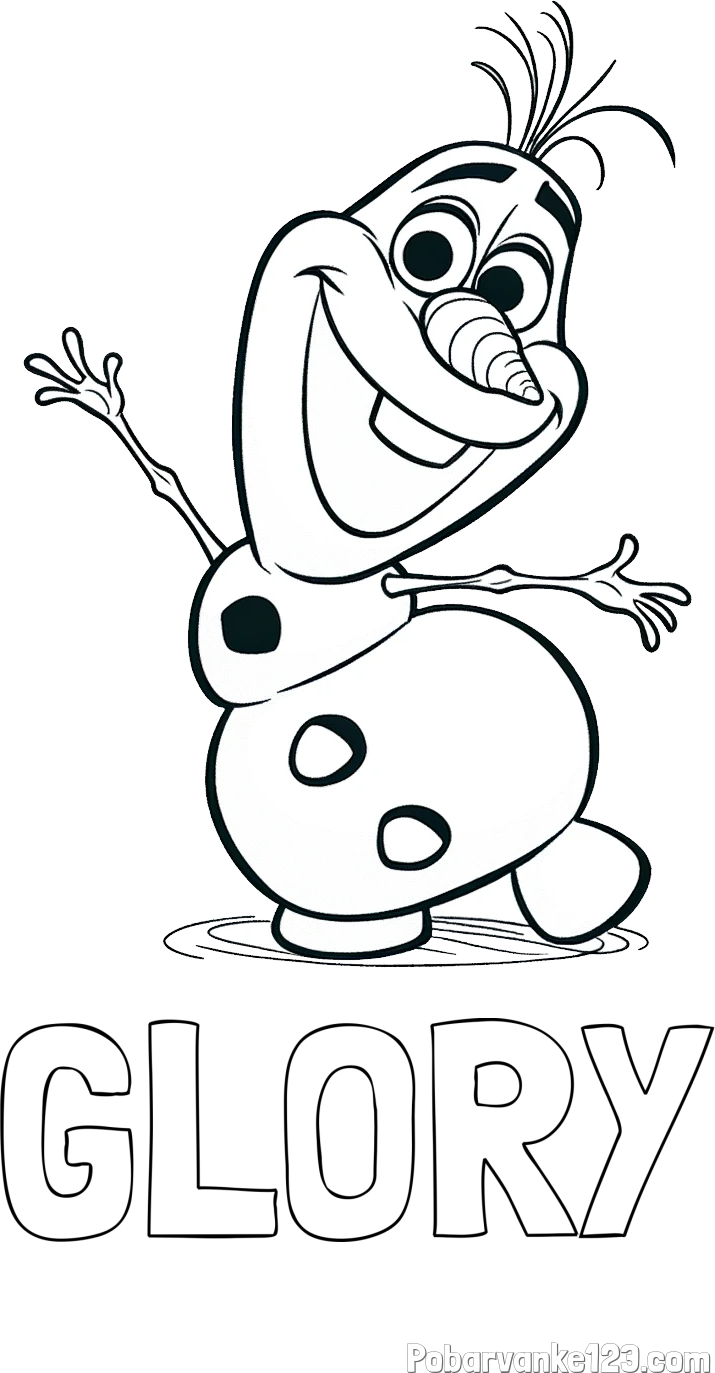 Pobarvanka imena GLORY in pobarvanka Olaf