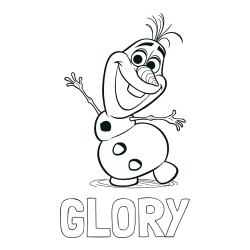 Online izdelana pobarvanka - Pobarvanka imena GLORY in pobarvanka Olaf