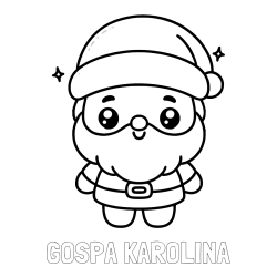 Online izdelana pobarvanka - Pobarvanka imena GOSPA KAROLINA in enostavna otroška pobarvanka Božička