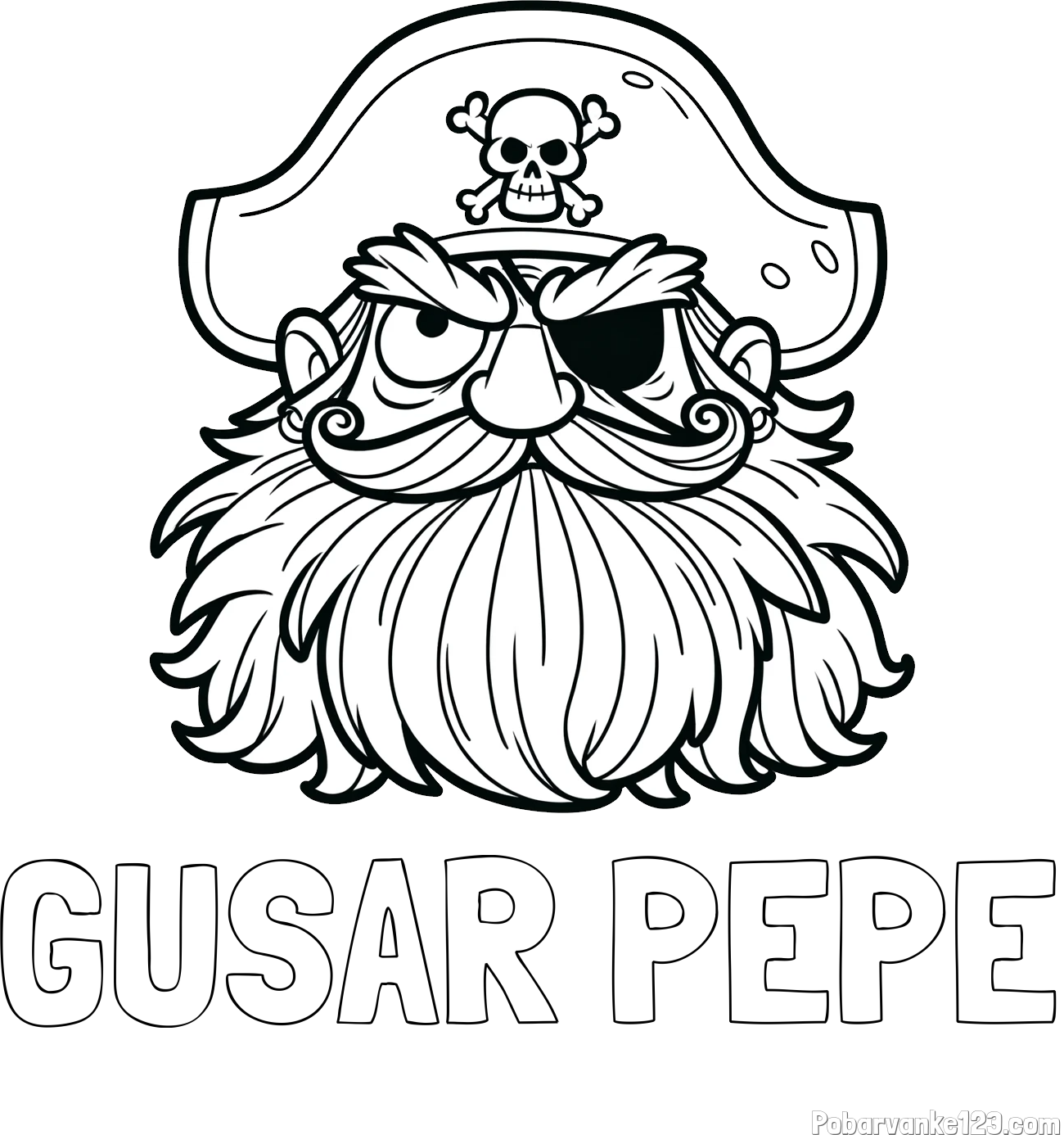 Pobarvanka imena GUSAR PEPE in pobarvanka gusarja