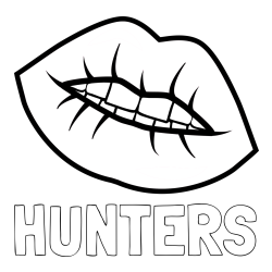 Online izdelana pobarvanka - Pobarvanka imena HUNTERS in pobarvanka ustnic