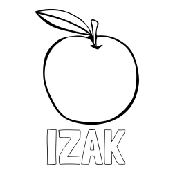 Online izdelana pobarvanka - Pobarvanka imena IZAK in otroška pobarvanka jabolke