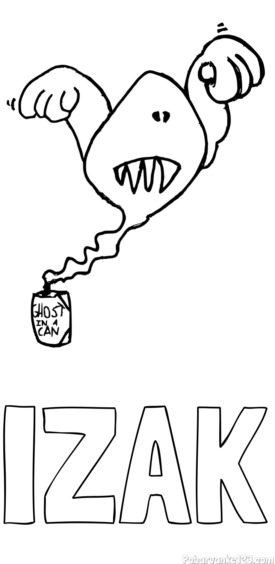 Pobarvanka imena IZAK in pobarvanka duhca iz pločevinke