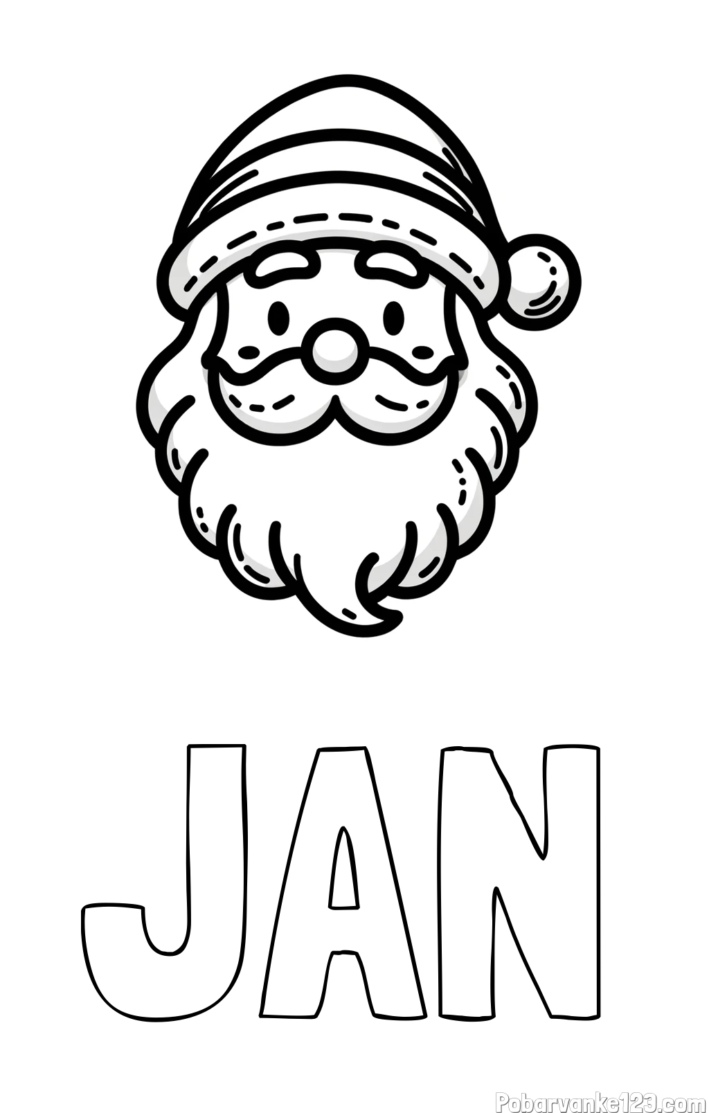 Pobarvanka imena JAN in pobarvanka Božička za najmlajše