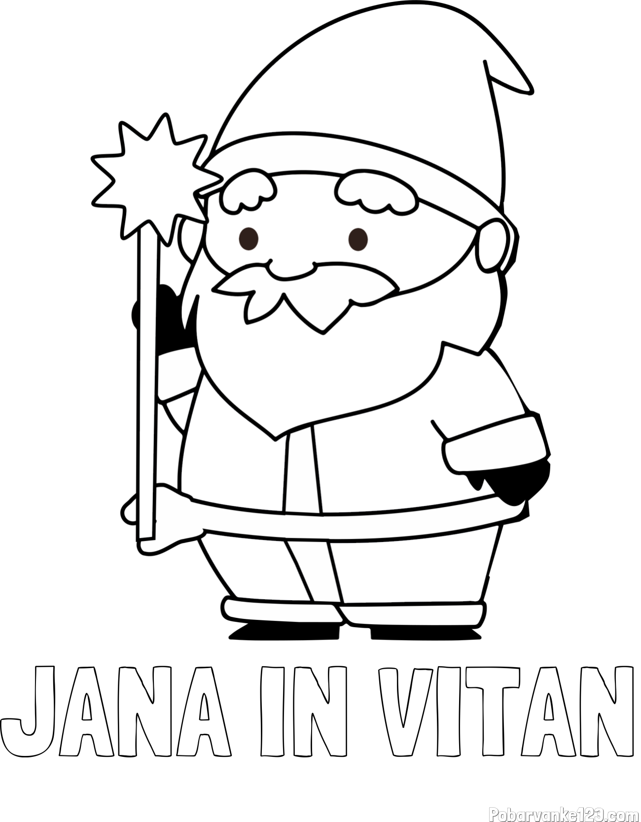 Pobarvanka imena JANA IN VITAN in dedek Mraz