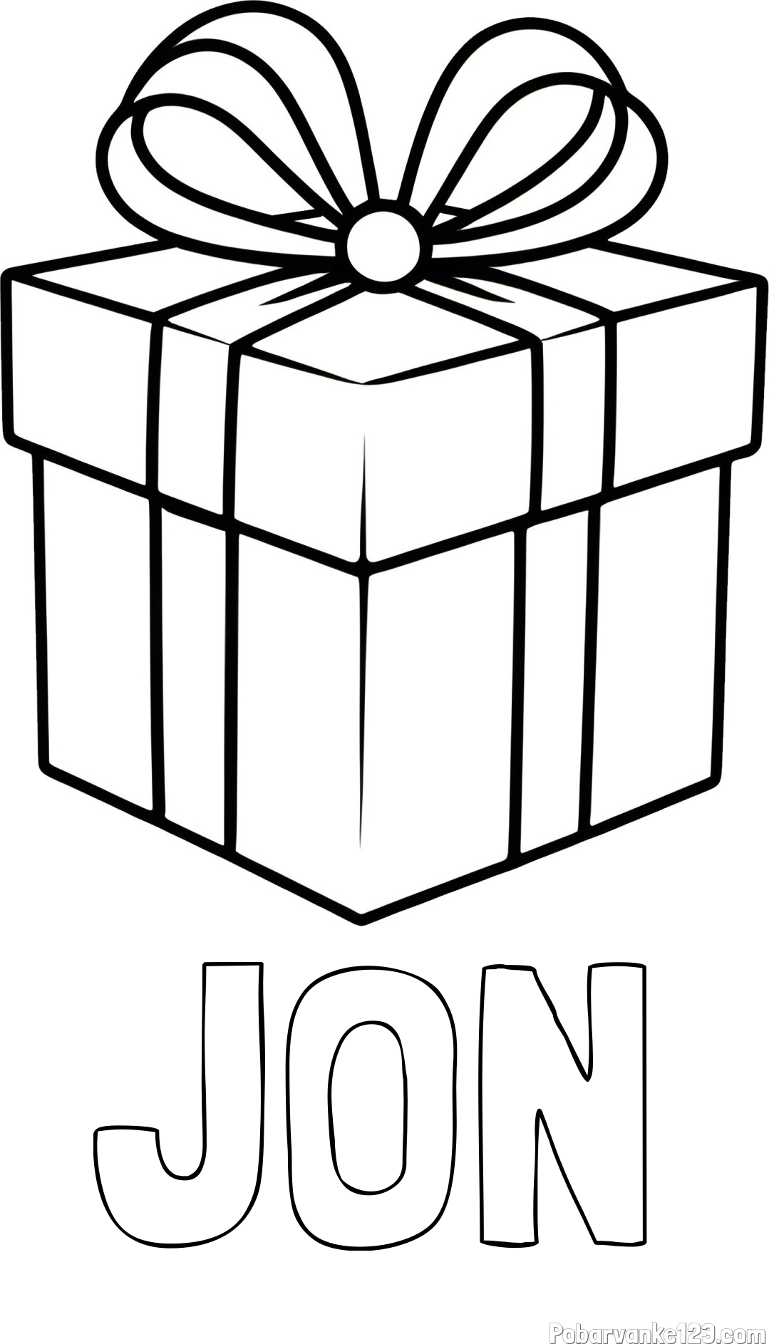 Pobarvanka imena JON in pobarvanka preprostega darila