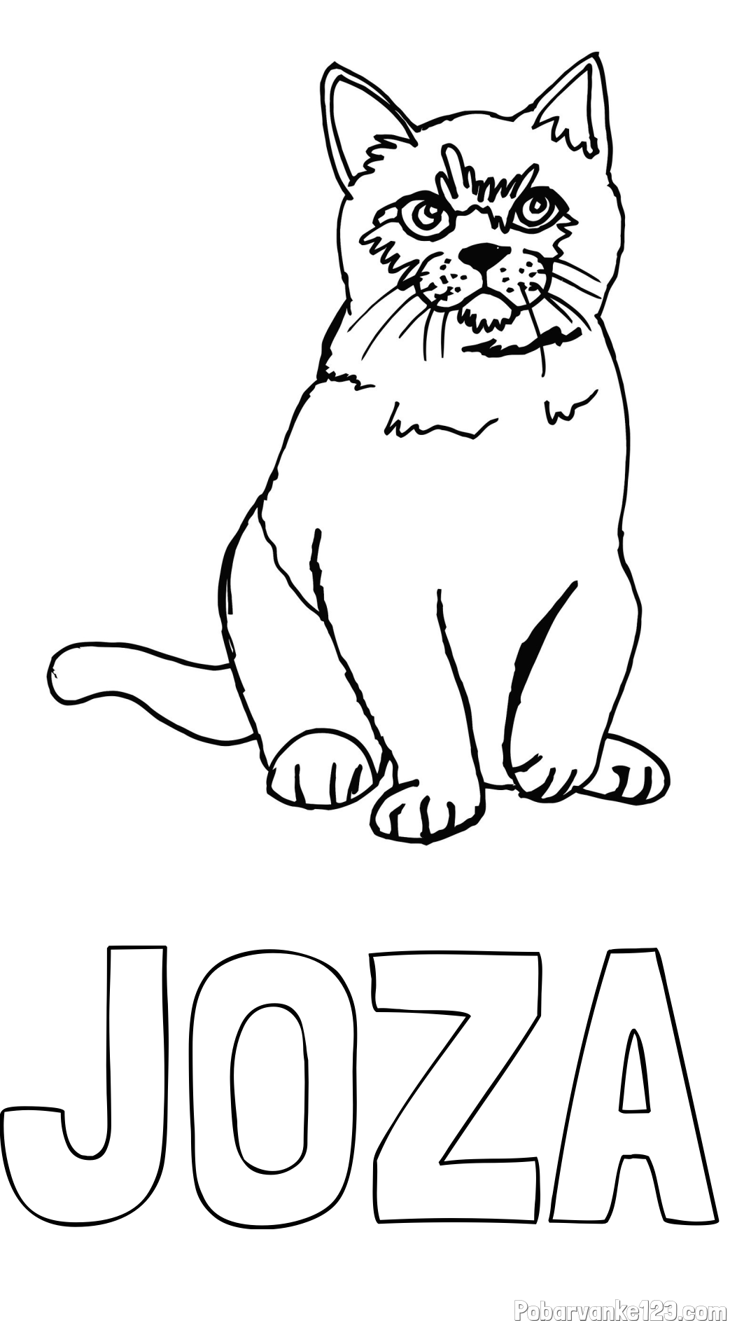 Pobarvanka imena JOŽA in pobarvanka lepe mucke
