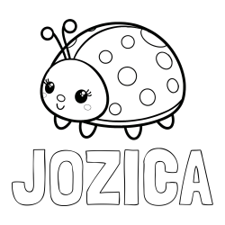 Pobarvanka imena JOŽICA in pobarvanka ljubke pikapolonice