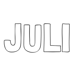 Online izdelana pobarvanka - Pobarvanka imena JULI