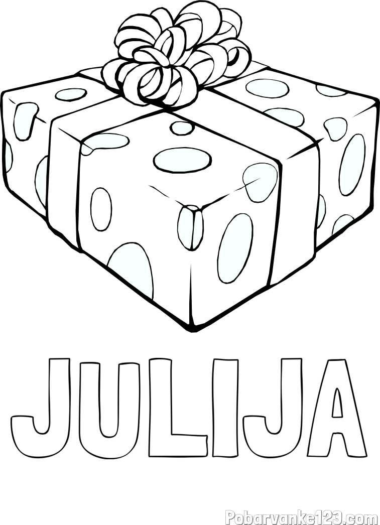 Pobarvanka imena JULIJA in božično darilo