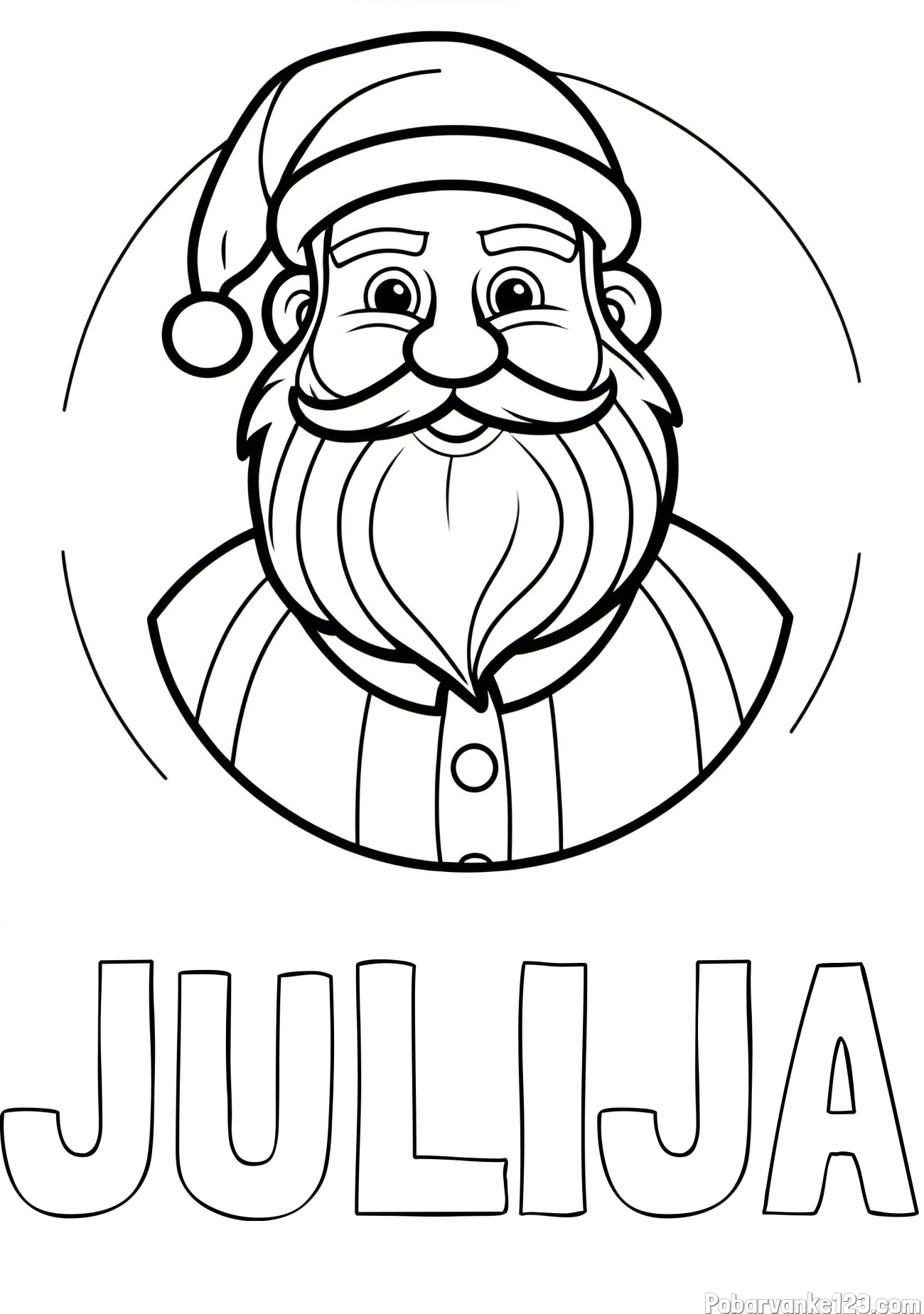 Pobarvanka imena JULIJA in otroška pobarvanka veselega Božička