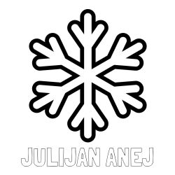 Online izdelana pobarvanka - Pobarvanka imena JULIJAN ANEJ in pobarvanka enostavne snežinke