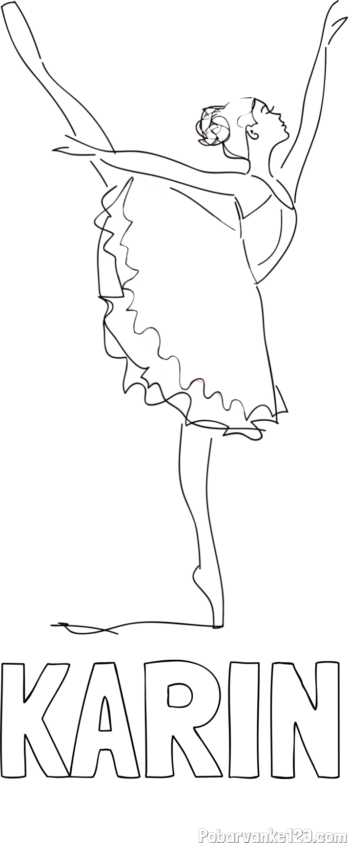 Pobarvanka imena KARIN in pobarvanka ljubke baletke