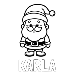 Online izdelana pobarvanka - Pobarvanka imena KARLA in otroška pobarvanka Božička