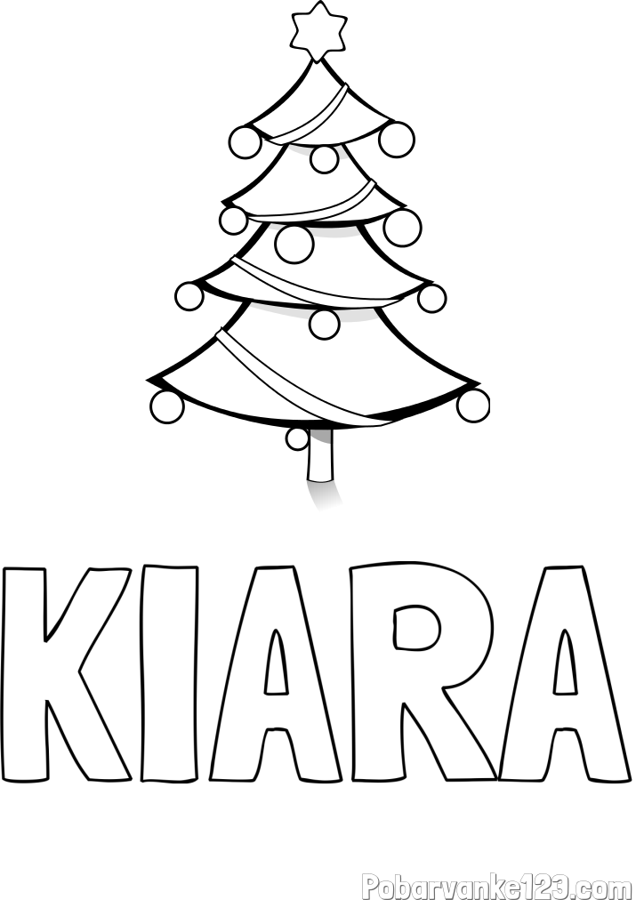 Pobarvanka imena KIARA in božična smreka