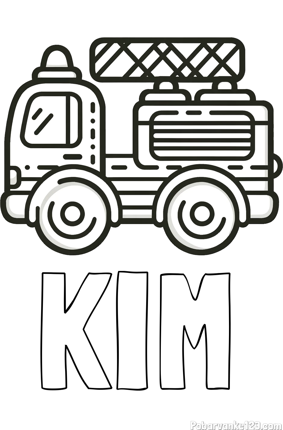 Pobarvanka imena KIM in pobarvanka gasilski avto