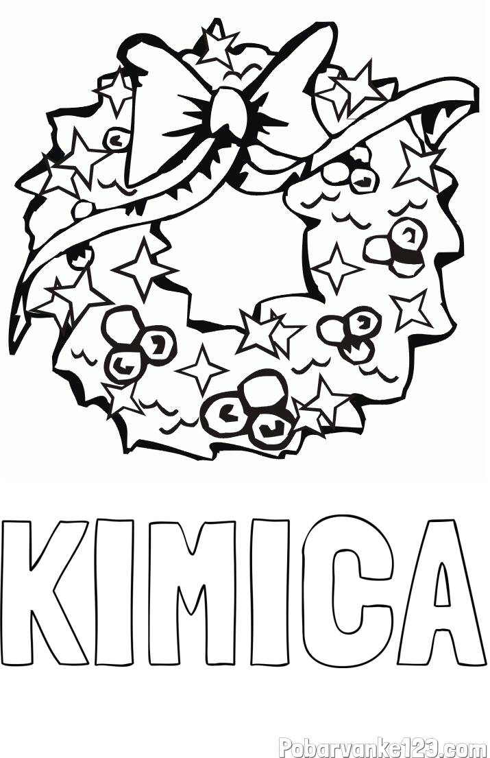 Pobarvanka imena KIMICA in pobarvanka lepega adventnega venčka