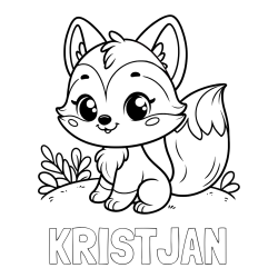 Online izdelana pobarvanka - Pobarvanka imena KRISTJAN in pobarvanka lisičke