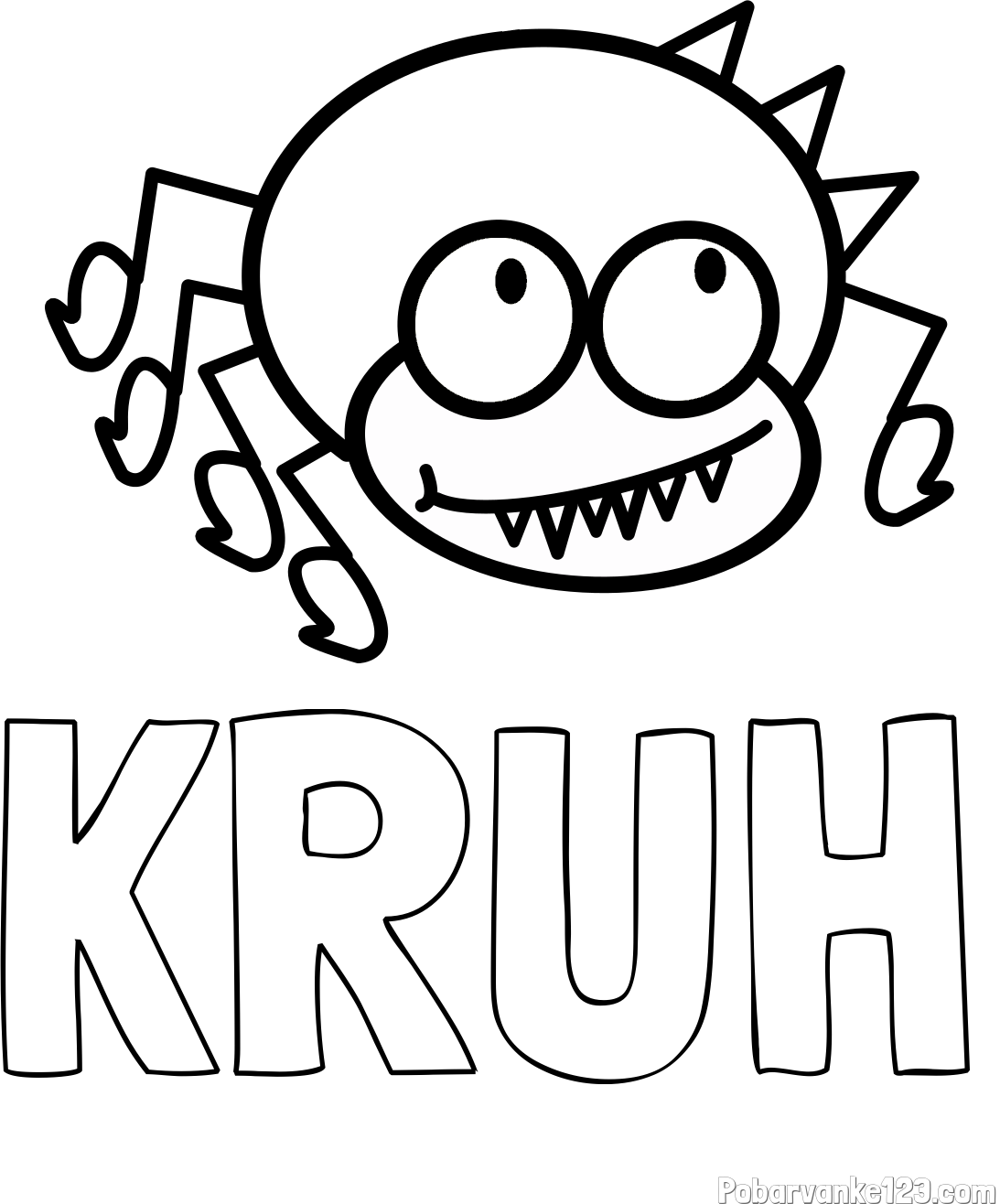 Pobarvanka imena KRUH in pobarvanka smešnega pajka