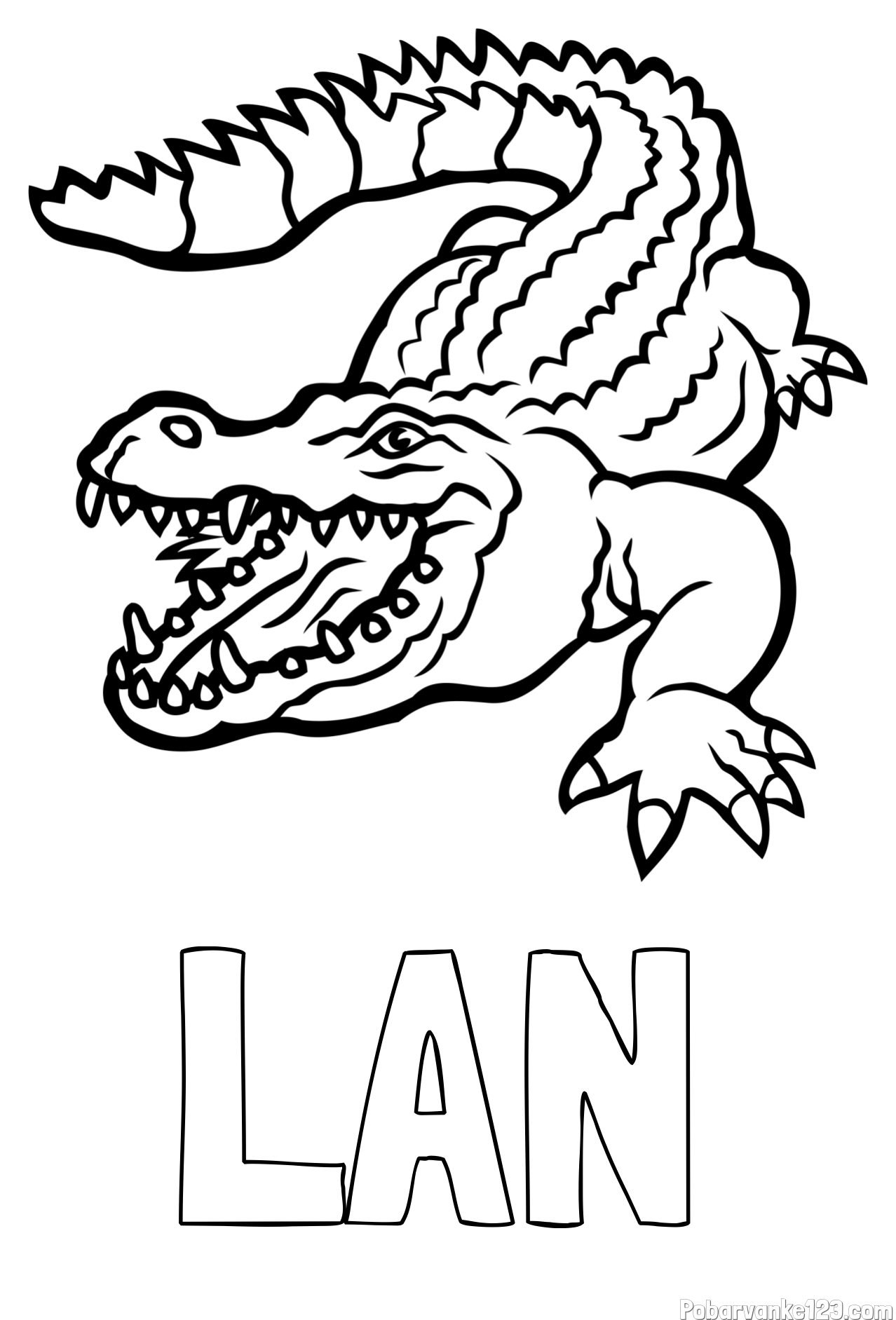 Pobarvanka imena LAN in pobarvanka krokodila